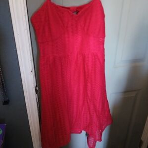 Women's red open back dress